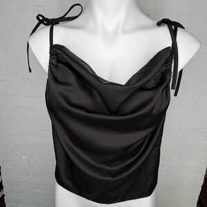 Le Lis Cowl Neck Cami Black S 90s Y2K Evening Luxe Romantic Whimsigoth